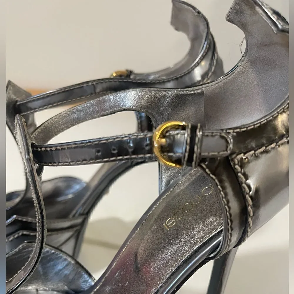 Sergio Rossi Silver/Gray Metallic Heels